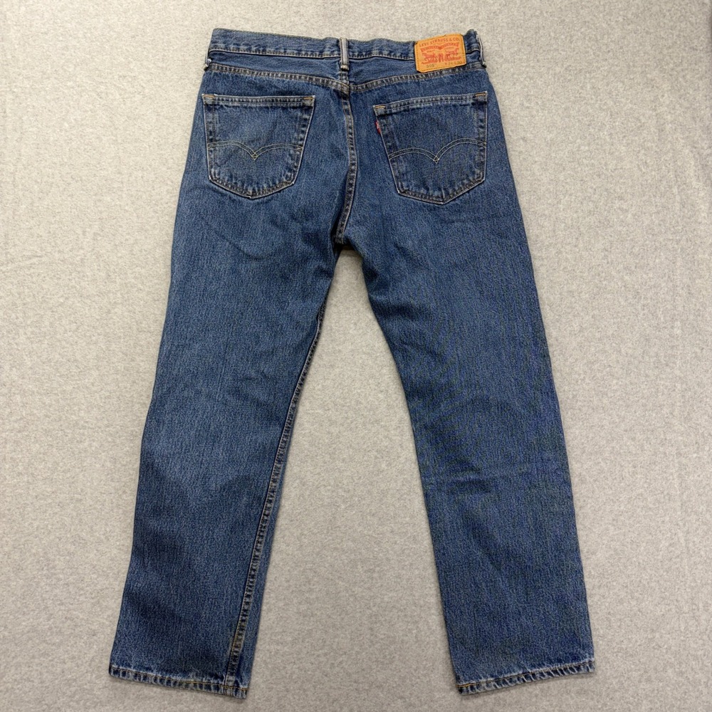 Levi Strauss 505 Regular Fit Straight Leg Jeans Mens W34 L30 Blue Denim - Picture 5 of 9